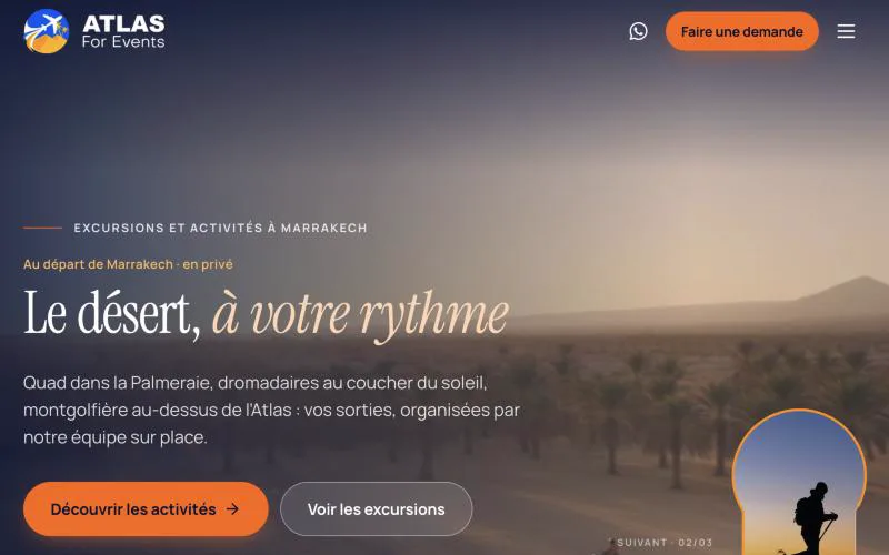 Atlas Forevents website by WeSpred