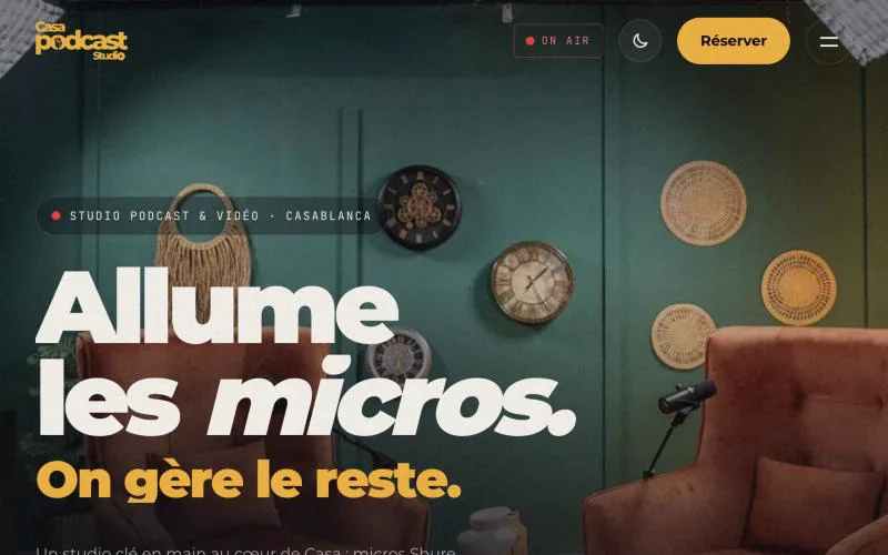 Casa Podcast Studio website by WeSpred