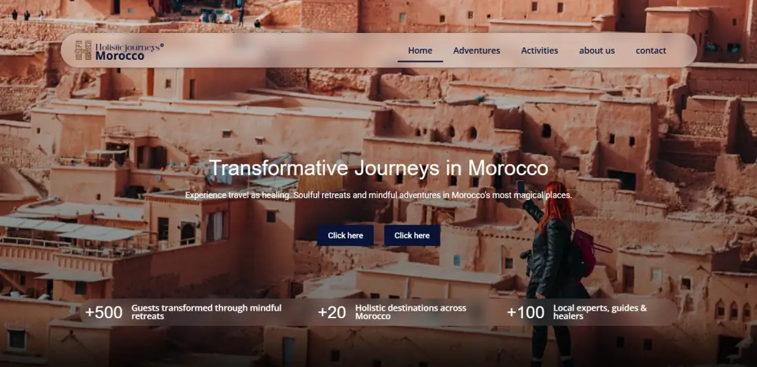 Holistic Journeys Morocco website by WeSpred