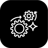 Automation and AI services icon with gears and automation symbol