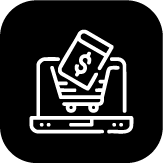 Digital marketing and e-commerce icon with payment symbol
